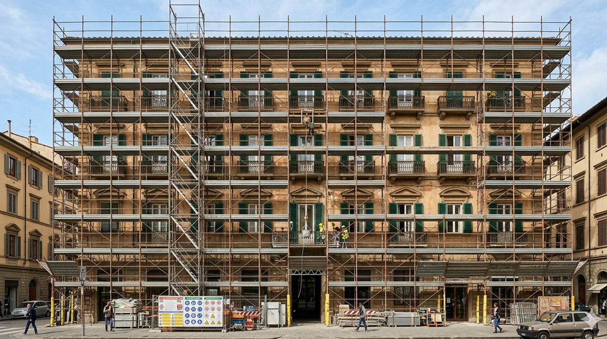 struttura linea ponteggio tradizionale torino